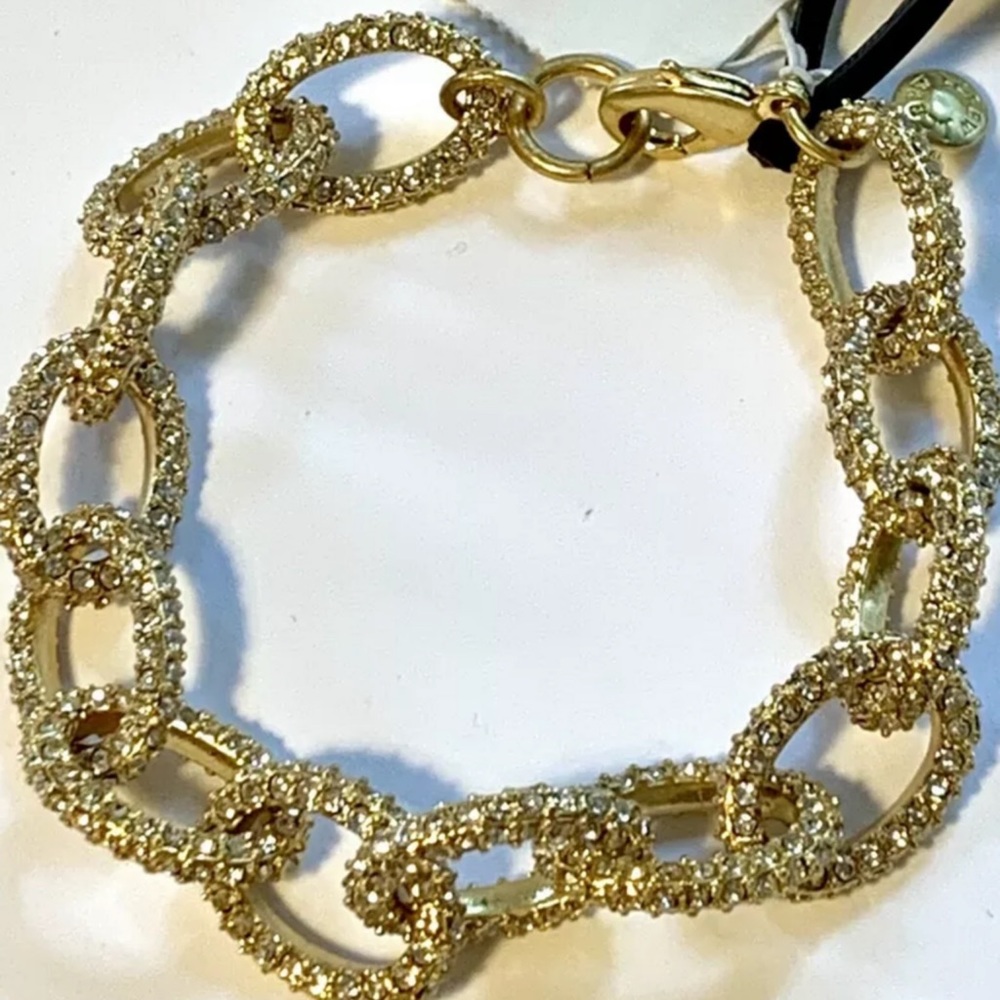 J CREW CRYSTAL PAVE LINK BRACELET - Picture 2 of 3